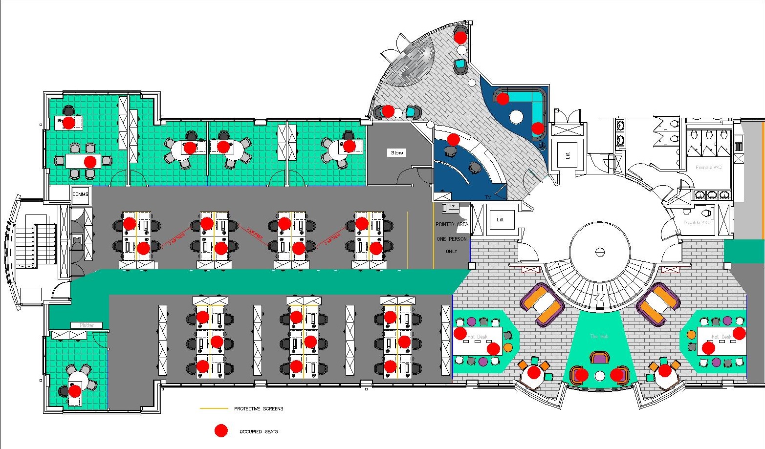 social distancing for covid 19 office layout