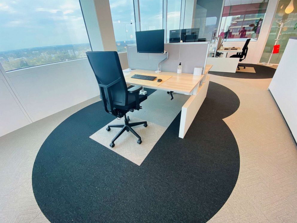 social distancing covid office flooring