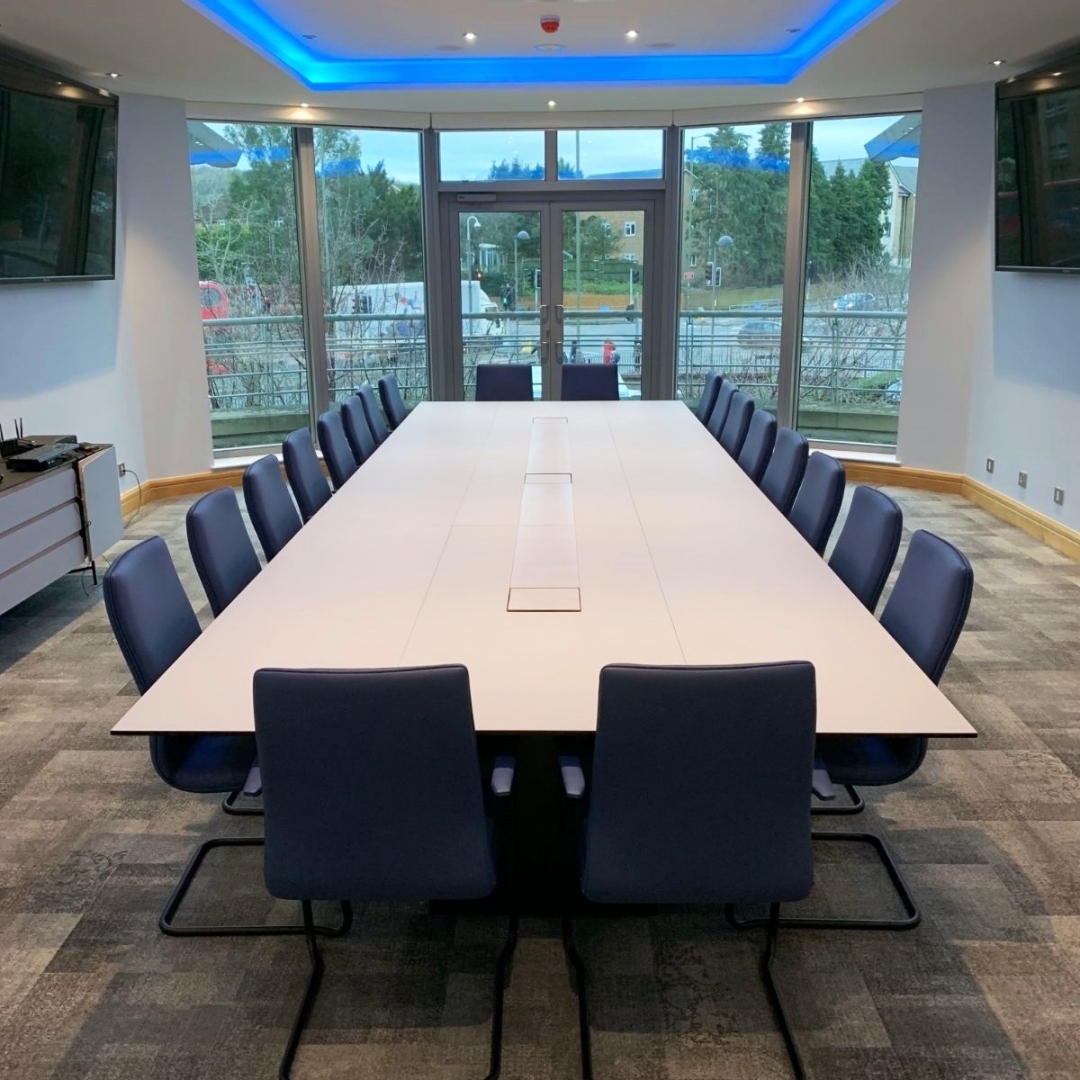 Boardroom table with data cable access 