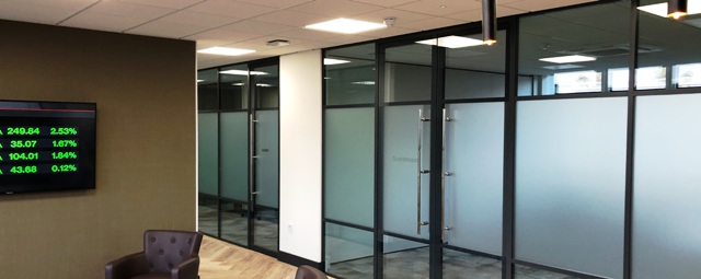 Meeting room glass doors 