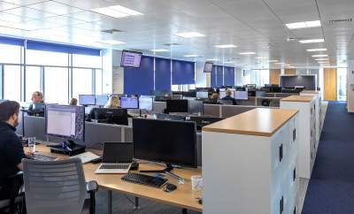 Open plan office layout at medica group, hastings 